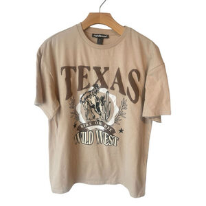 Charlotte Russe Women's Large Beige Texas Rodeo T-Shirt